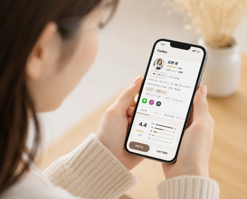 スマホでプロフィールをシェアする画面